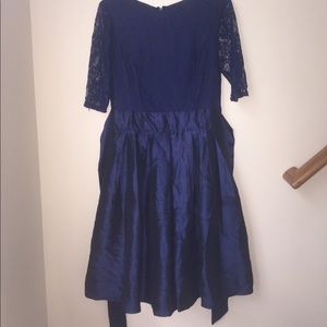 Navy blue lace top dress